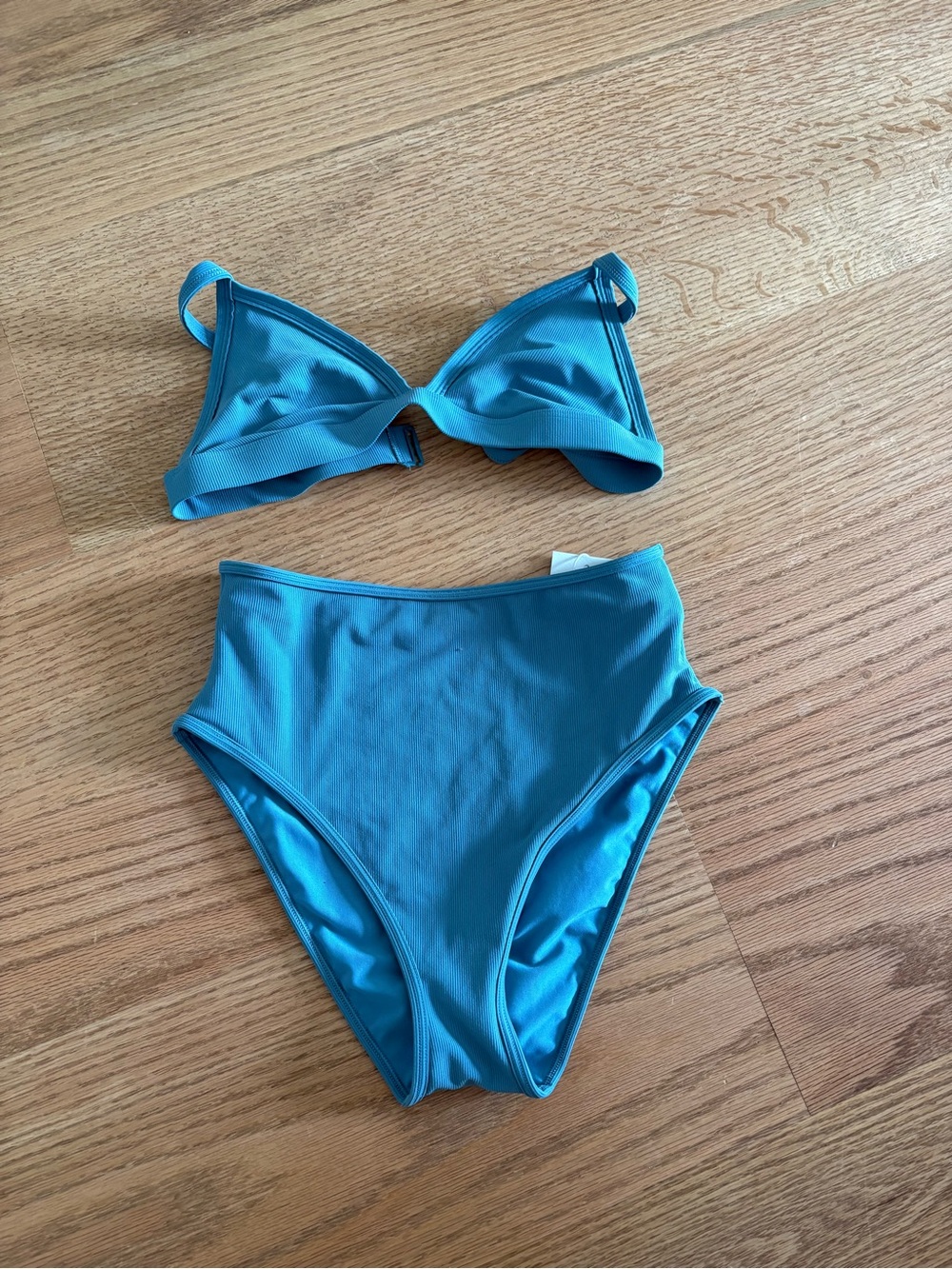 Pepper Teal Two-Piece High-Waist Bikini